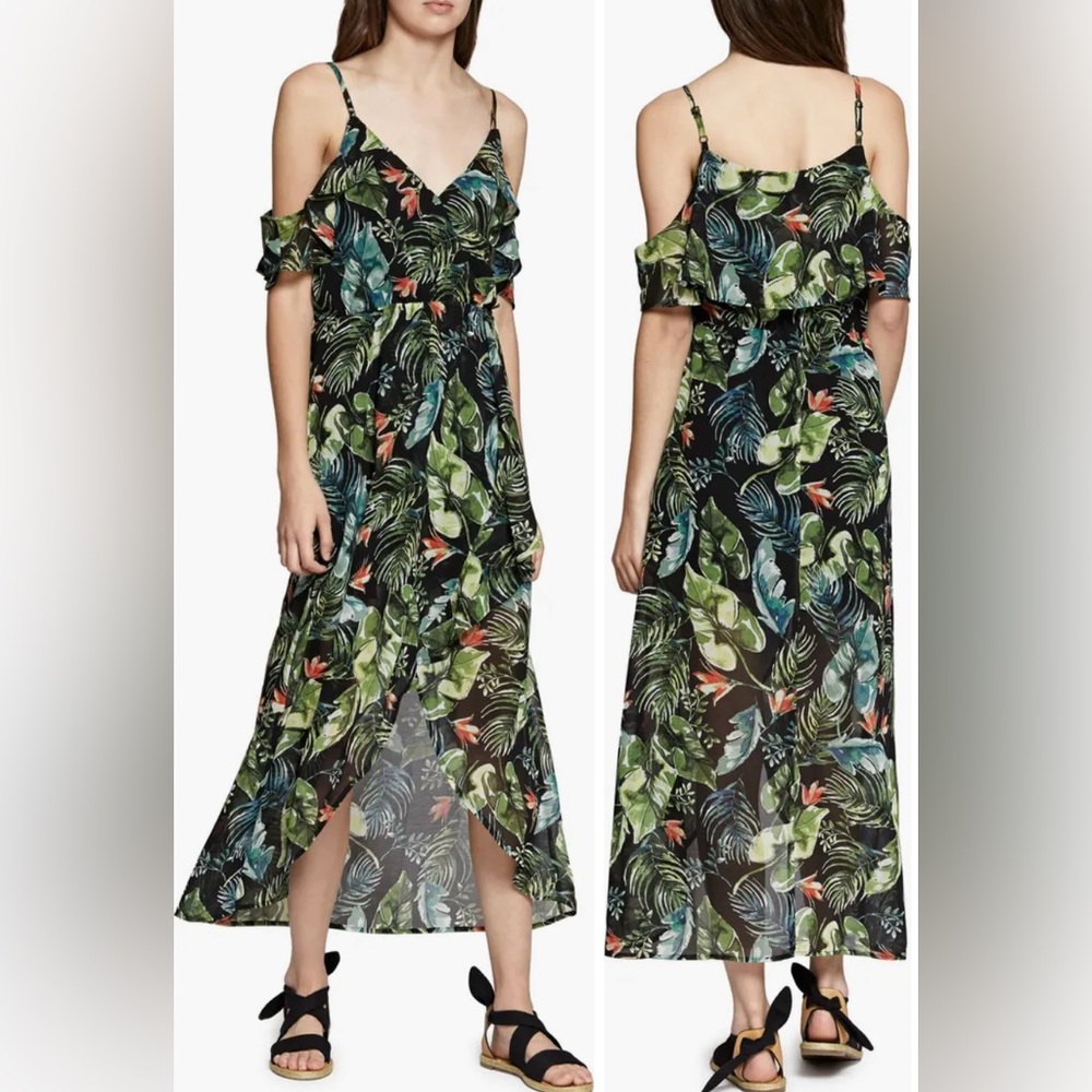 Anthropologie Sofia Sanctuary Floral High Low Midi Ruffle Dress - Large